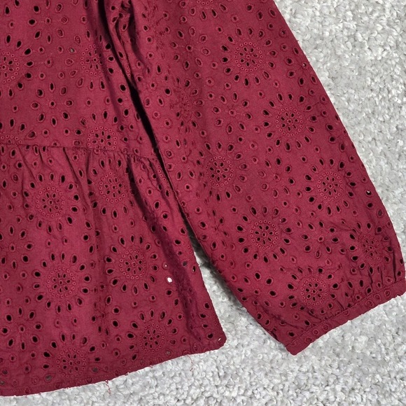 Madewell Women Eyelet Top Size XL Long Sleeve Boho‎ Cottage Peasant Romantic - Picture 3 of 13